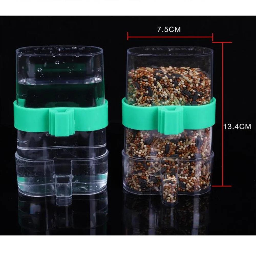 Parrot Bird Feeder Food Water Feeding Large Plastic Automatic Drinker Pet Parrot