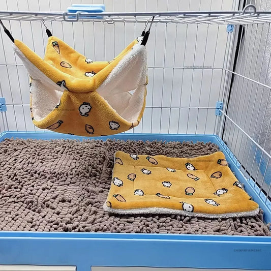 Chinchilla Rabbit Soft Bed Mat House Nest Hamster Accessories Small Animal Guinea Pig Hamster Bed House Winter Warm Squirrel
