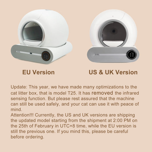 Self Cleaning Cat Litter Box, 65L Automatic Cat Litter Box w/ Trash Bag & Litter Mat; Smart Cat Toilet App Control 2.4G WiFi