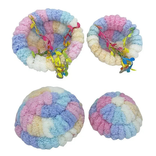 Parrot Warm Bed Cozy Cushion Plush Bird House Cute Bird Bed Nest Hung For Parakeet Lovebirds Small To Medium Birds Bird