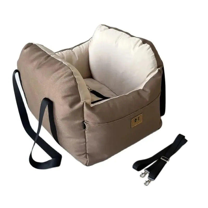 Dog Car Seat with Safety Belt, Universal Pet Booster Nest, Cushion Washable Dogs Cats Sofa Bedding Travel Mattress
