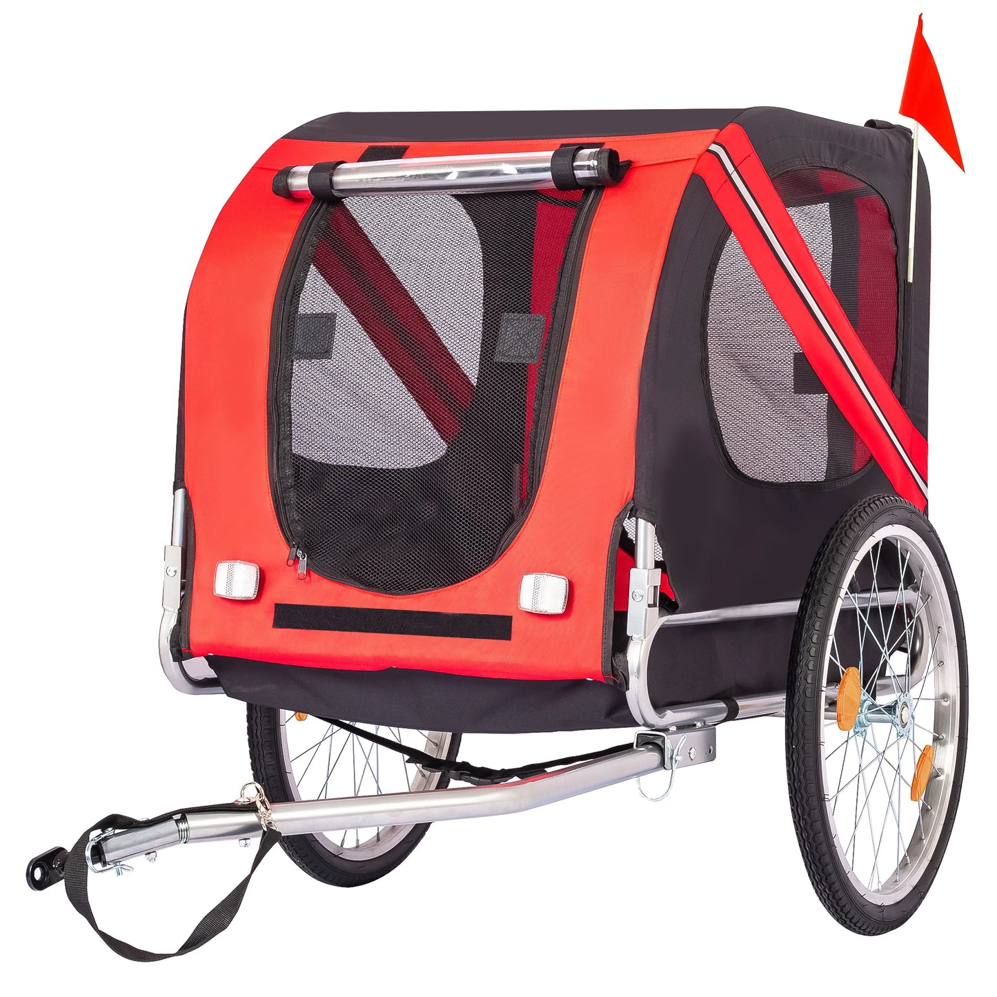 Steel Dog Bike Trailer with Universal Bicycle Coupler, Folding Pet Cart Bicycle Carrier, Max 40kg, Water Resistant Pet Bike Trailer