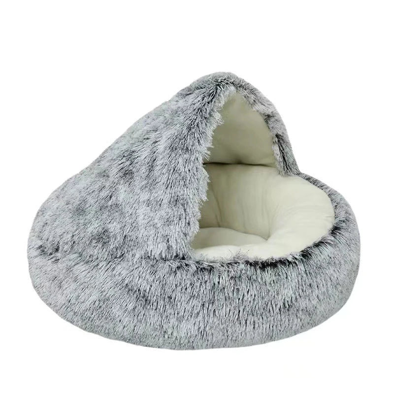 Soft Plush Pet Bed with Cover / Round Cat Bed Pet