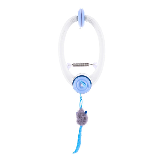 Door Hanging Automatic Retractable Kitten Toys with 3 Catnip Mice Self Play Hanging Door Cat Mouse Toys for Indoor Cats