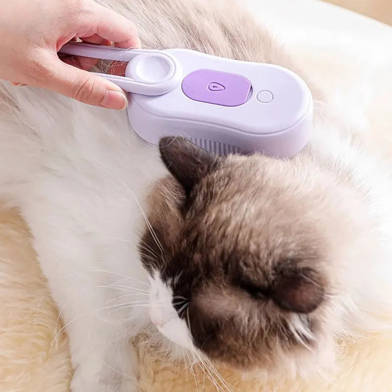 Steam brush for cats, steam brush for dogs new pet steam grooming comb, grooming brush, gentle combing, reduce flyaway hair