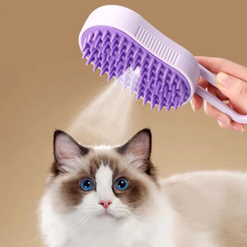 Steam brush for cats, steam brush for dogs new pet steam grooming comb, grooming brush, gentle combing, reduce flyaway hair