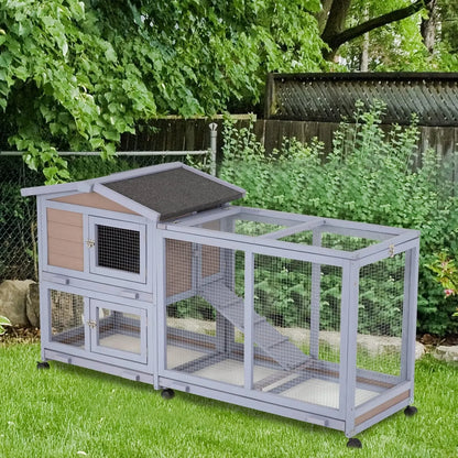 Wooden Two Layers Rabbit Hutch , Chicken Coop or Guinea Pig Cage for Indoor or Outdoor.