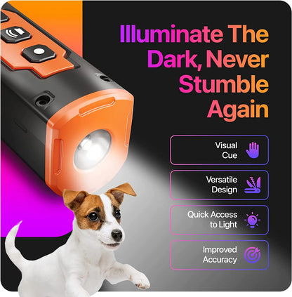 2026 Release Pet Dog Repeller Ultrasonic Dog Training Device Rechargeable Anti Dog Bark Deterrent Device With LED Flashlight