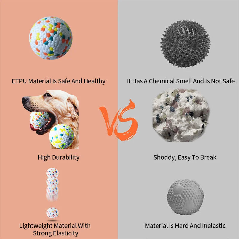 Pet Dog Toy Super Bite Resistant Ball Light Chew ETPU Ball High Elastic Interactive Throwing Flying Toys For Dogs