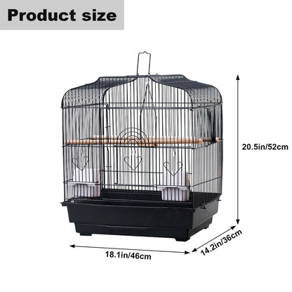 Travel Bird Cage Portable Birdcage with Handle and Perches for Small Parrots Canaries Cockatiels Lovebirds Finches Budgies Conur