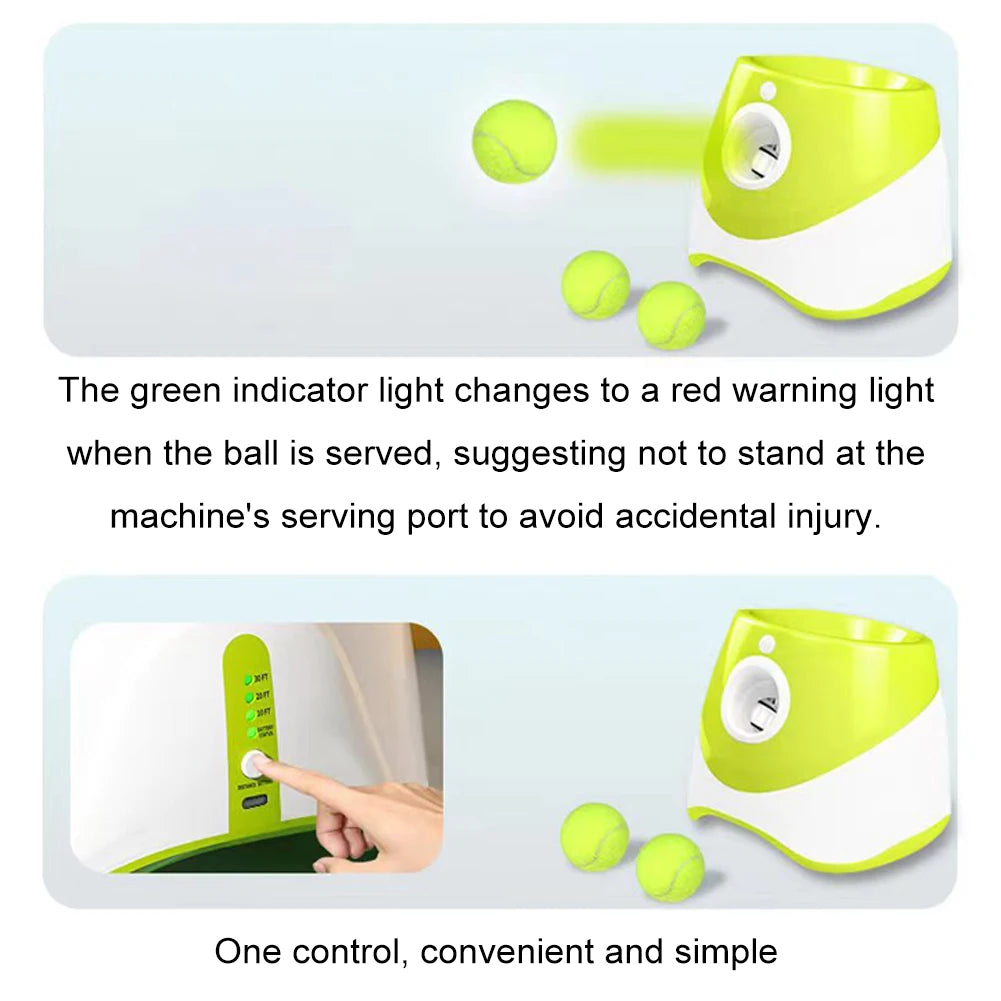 Pet Prime Automatic Dog Ball Thrower, Interactive Dog Fetch Machine with 3 Tennis Balls for Indoor/Outdoor Throwing Game