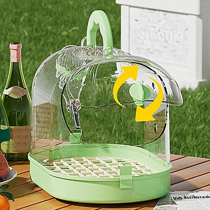 Bird Transport Cage Breathable Bird Carrier Travel Bag Take-Out Transparent Cage Breathable Parrot Cage with Escape-Proof Buckle