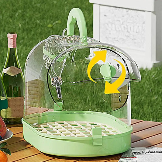 Bird Transport Cage Breathable Bird Carrier Travel Bag Take-Out Transparent Cage Breathable Parrot Cage with Escape-Proof Buckle