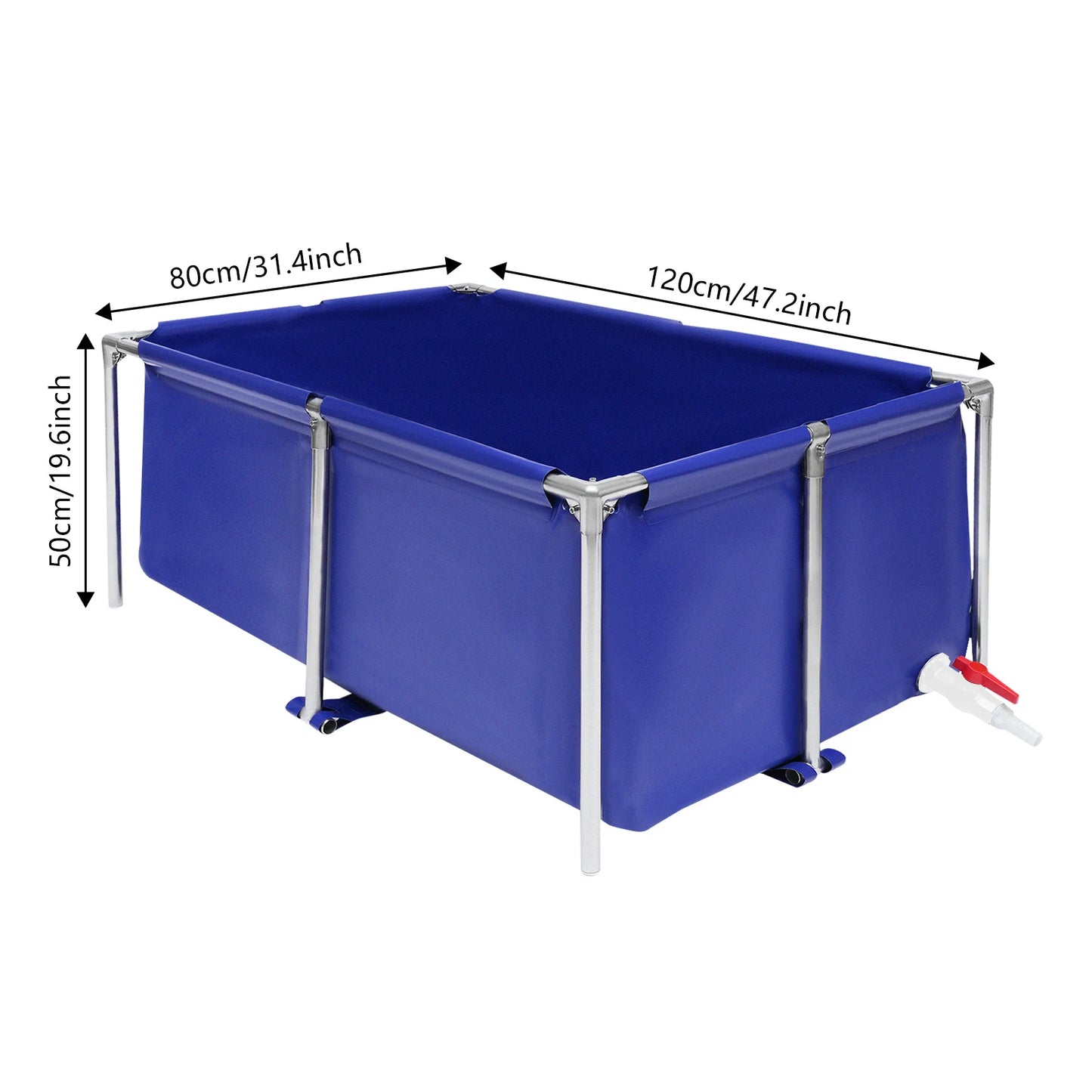 120*80*50cm Canvas Fish Tank Aquarium Fish Water Tank Ornamental Swimming Pool Koi Lobster Breeding Pond Aquaculture Box