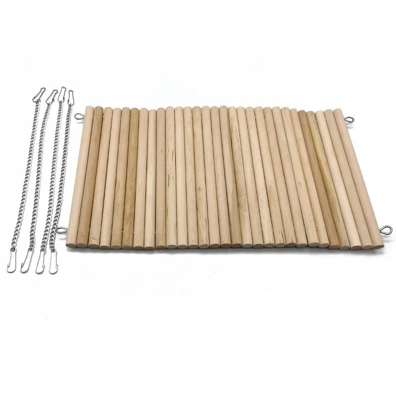 Wooden Hamster Hammock, Summer Pet Swing Sleep Bed for Pet, Hedgehog Squirrel Guinea Pig Rabbit Small Pets