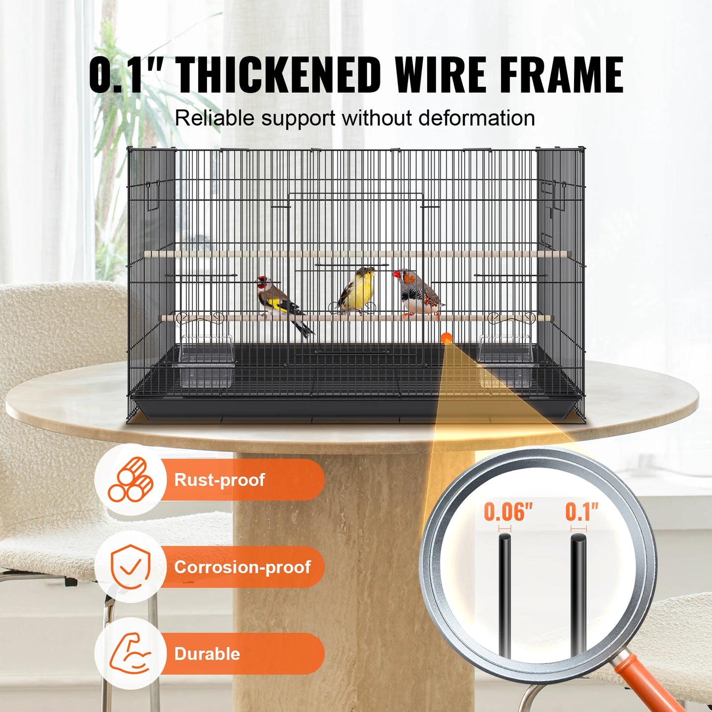 SucceBuy 30inch Pet Bird Cage, Metal Large Parakeet Cage with Rolling Stand Tray for Cockatiels Parrot Budgies Lovebird Canaries