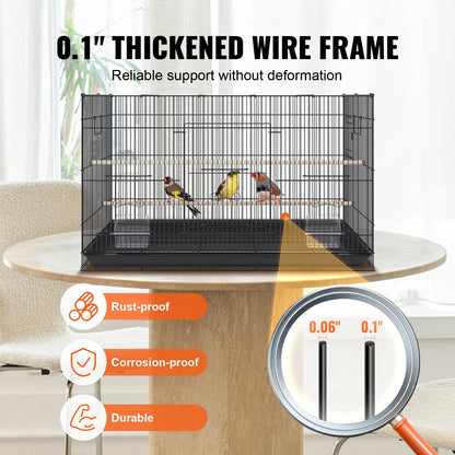 SucceBuy 30inch Pet Bird Cage, Metal Large Parakeet Cage with Rolling Stand Tray for Cockatiels Parrot Budgies Lovebird Canaries