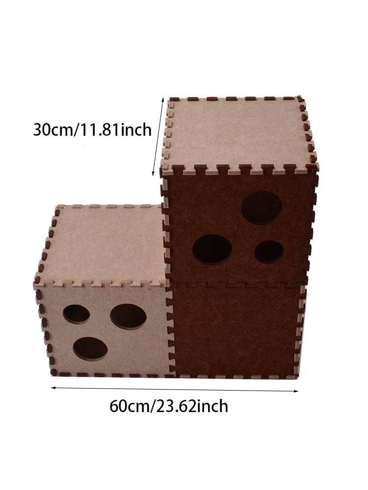 Cat Toy, Felt Splicing Tunnel, Deformable Kitten Nest Collapsible Tube
