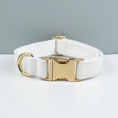 Velvet Collar Free Engrave Dog Collar  & Leash - different types