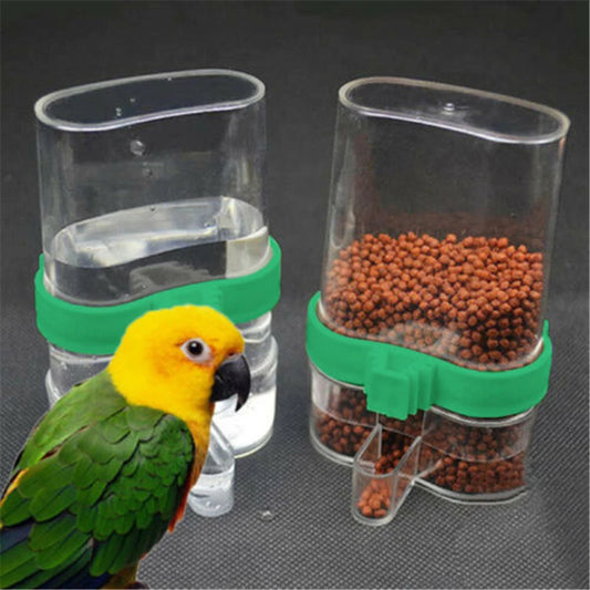 Parrot Bird Feeder Food Water Feeding Large Plastic Automatic Drinker Pet Parrot