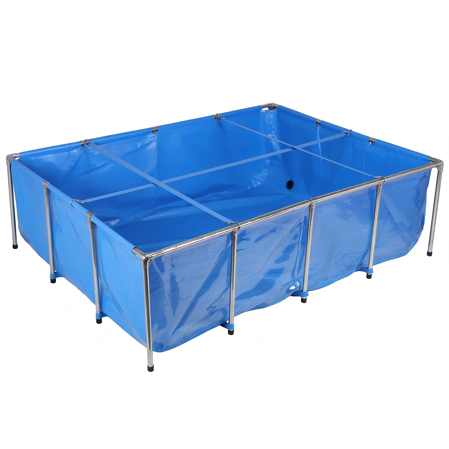 880Gallon PVC Canvas Fish Tank with Transparent Viewing Panel 400LBS Capacity with Drain Valve for Koi/Goldfish Breeding