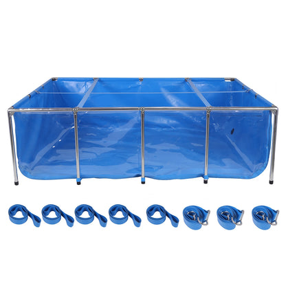 880Gallon PVC Canvas Fish Tank with Transparent Viewing Panel 400LBS Capacity with Drain Valve for Koi/Goldfish Breeding