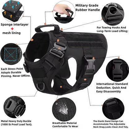 Tactical Dog Harness Collar & Leash