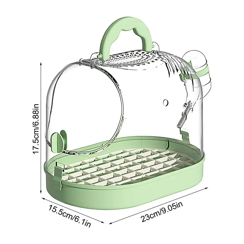 Bird Transport Cage Breathable Bird Carrier Travel Bag Take-Out Transparent Cage Breathable Parrot Cage with Escape-Proof Buckle