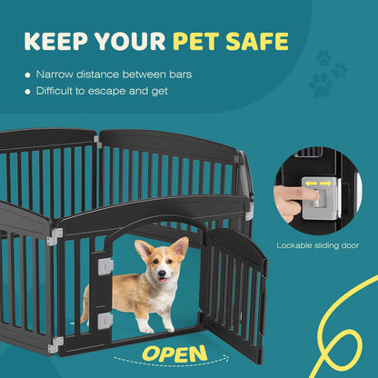 JHK Plastic Dog Playpen 6 Panel 24IN Expandable & Durable