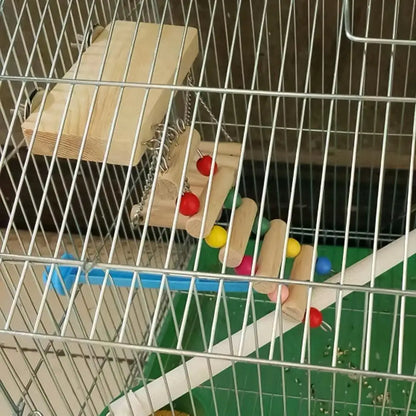 Bird Swing Perch Cockatiel Swing With Climbing Ladder Parrot Chew Toys For Parakeets