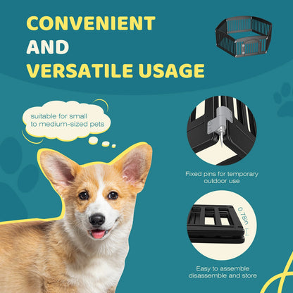 JHK Plastic Dog Playpen 6 Panel 24IN Expandable & Durable