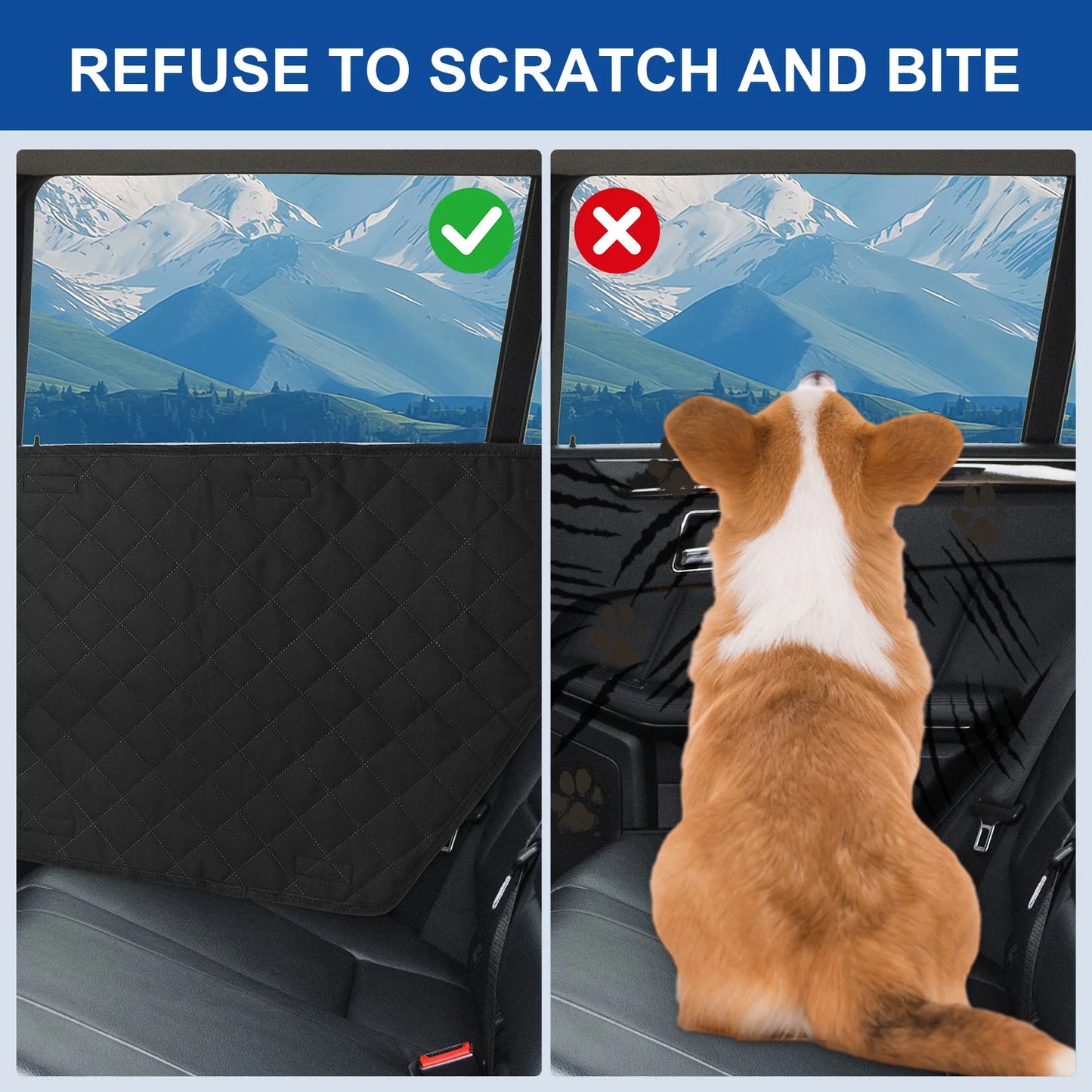 2Pcs Waterproof Car Door Cover for Dog Pet Anti-Scratch Car Cover Washable Car Door Protect Mat for Car SUV Truck Travel