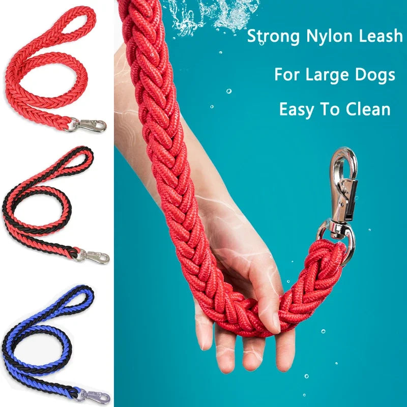 Heavy Duty Large Dog Leash Durable Nylon Braided - various widths