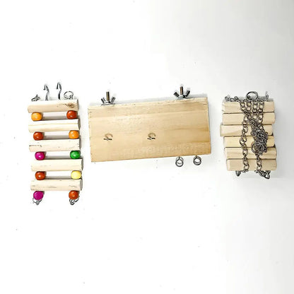 Bird Swing Perch Cockatiel Swing With Climbing Ladder Parrot Chew Toys For Parakeets