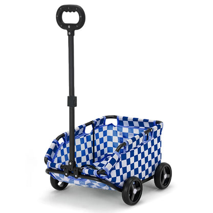 Folding Travel Pet Cart 4 Wheels Rolling Cat Carrier Pet Carriage Lightweight Folding Trolley for Travelling Shopping Walking