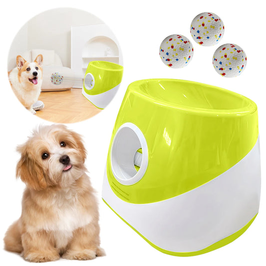 Interactive Automatic Ball Launcher with 3 Tennis Balls Ball Thrower Machine for Small and Medium-Sized Dogs