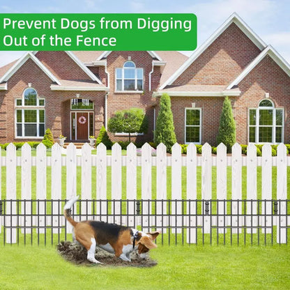 13inH Animal Barrier Fence, 28 Panels No Dig Fence for Dogs, 1.52IN Gap Anti Digging Dog Barrier, Rustproof Metal Garden