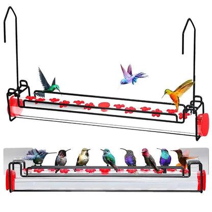 Window Hummingbird Feeder Wild Bird Feeders With Flower Feeding Ports Leak-Proof Pet Food Container Food Dispenser For Garden