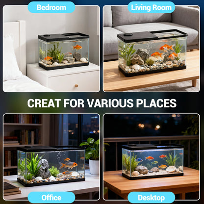50l Aquarium Starter Kits - Arcrylic Fish Tank with Led Lights, Complete Fish Tank Starter Kit, Rectangular Freshwater & Marine