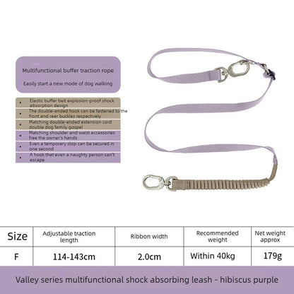 Bungee Buffer Dog Leash Set Anti-Shock - different colors