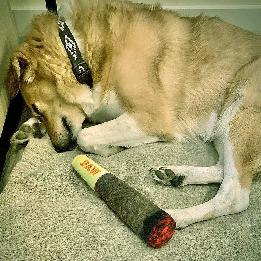 Funny Interactive Dog Toys - Plush Cigar Design that Squeaks