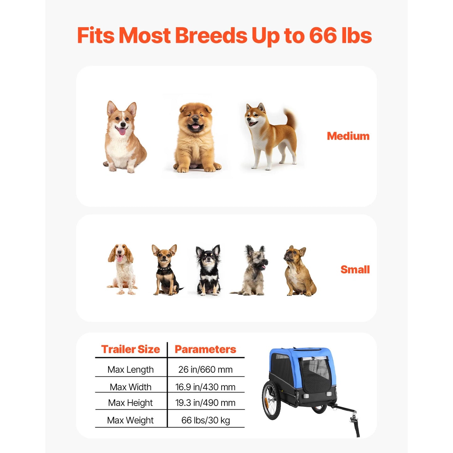 SucceBuy Dog Bike Trailer Bicycle Carrier for Small & Medium Dogs with Quick Release Wheel Universal Bicycle Coupler Flag