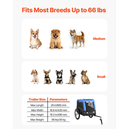 SucceBuy Dog Bike Trailer Bicycle Carrier for Small & Medium Dogs with Quick Release Wheel Universal Bicycle Coupler Flag
