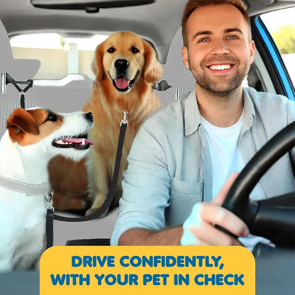 Adjustable 2-in-1 Pet Car Seat Belt/Leash, Nylon Safety Harness for Travel, 8 inches/20cm