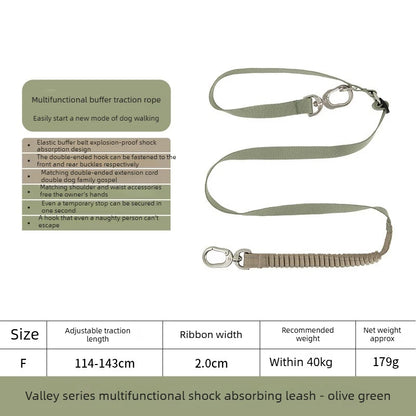 Bungee Buffer Dog Leash Set Anti-Shock - different colors
