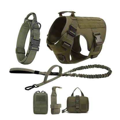 Tactical Dog Harness Collar & Leash