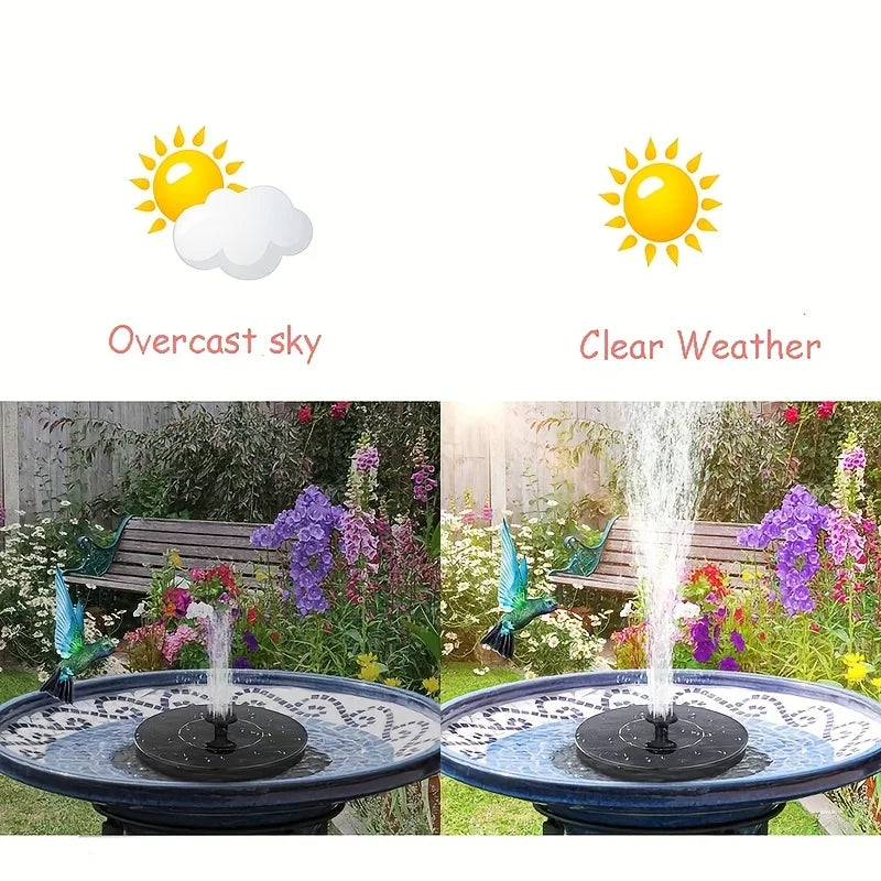 Solar Water Fountain for Garden, Outdoor Pond & Bird Bath Decor, Mini Solar-Powered Fountain Pump Kit for Pool Waterfall
