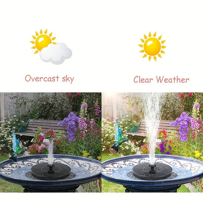 Solar Water Fountain for Garden, Outdoor Pond & Bird Bath Decor, Mini Solar-Powered Fountain Pump Kit for Pool Waterfall