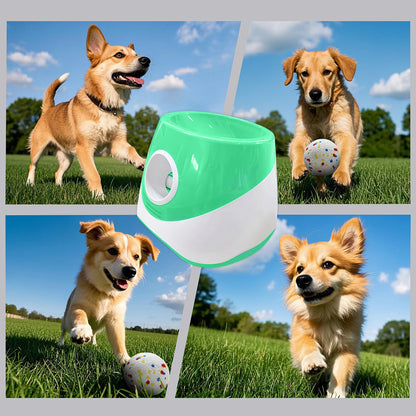 Interactive Automatic Ball Launcher with 3 Tennis Balls Ball Thrower Machine for Small and Medium-Sized Dogs