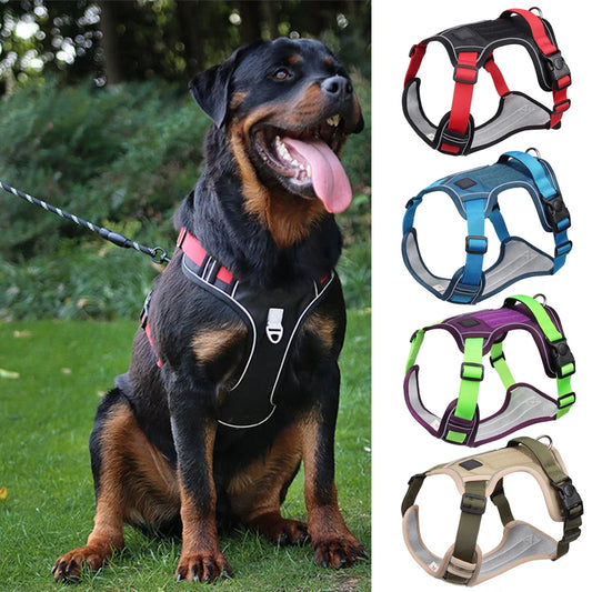 Dog Harness Reflective Medium Large Dogs Tactical Vest Big Waterproof Oxford Cloth Dog Harnesses Pet Accessories Supplies